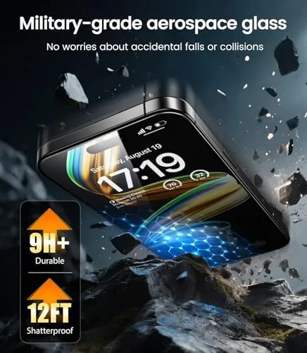 The phone held at a sideways angle showing the darkened privacy view
