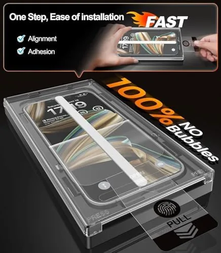 Close look at the EZ-GLAZ-4 Pack for iPhone 16 Pro Max Screen Protector (6.9") build quality