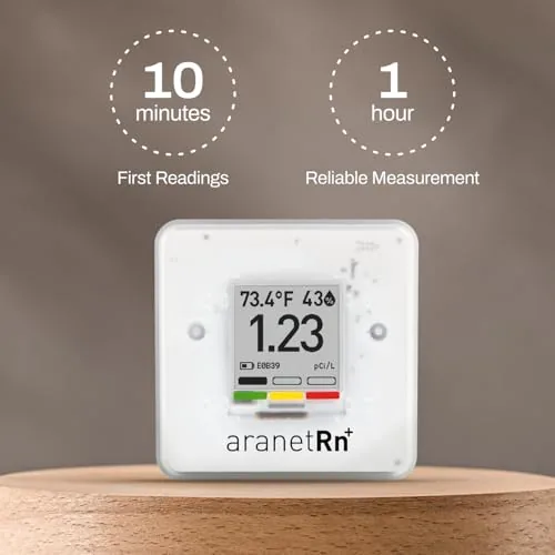 Close look at the SAF Aranet Radon Detector for Home: 10-Min Measurement, Temperature, Relative build quality