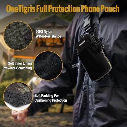 Another view of the ONETIGRIS Backpack Strap Pouch, Phone Belt Holder Molle Phone Holster
