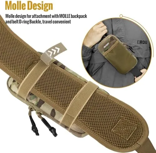 The ONETIGRIS Backpack Strap Pouch, Phone Belt Holder Molle Phone Holster in real use