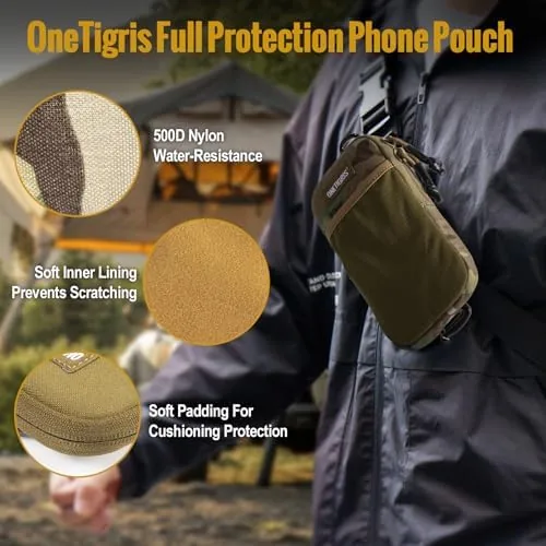 Another view of the ONETIGRIS Backpack Strap Pouch, Phone Belt Holder Molle Phone Holster