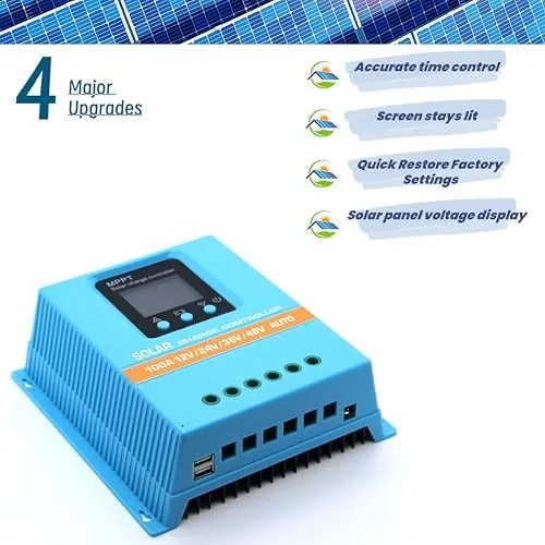 Close look at the Upgraded 100A MPPT Solar Charge Controller 12V 24V 36V 48V build quality