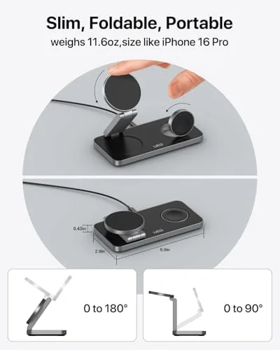 An iPhone attached to the magnetic pad in landscape mode while watching a video