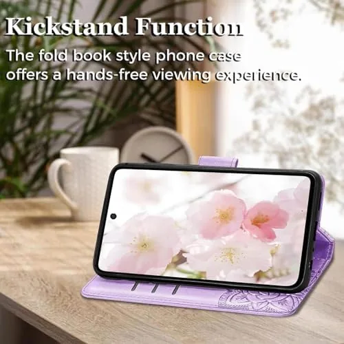 The for Samsung Galaxy A16 5G Phone Case Wallet, Lavender | in real use