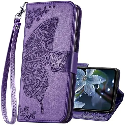Overview of the for Samsung Galaxy A16 5G Phone Case Wallet,Purple | Butterfly