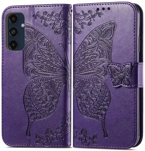 Close look at the for Samsung Galaxy A16 5G Phone Case Wallet,Purple | Butterfly build quality