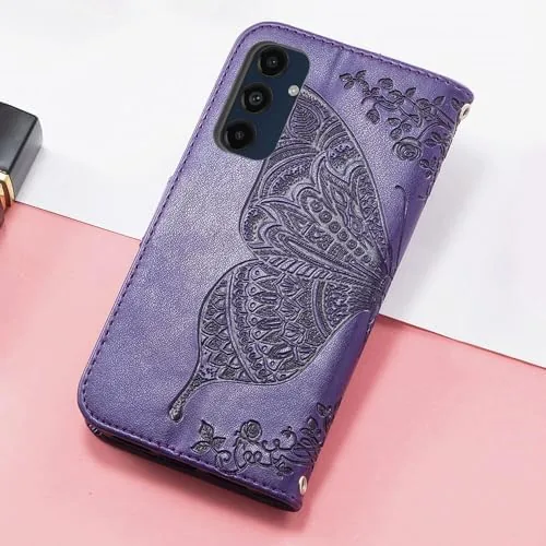 Another view of the for Samsung Galaxy A16 5G Phone Case Wallet,Purple | Butterfly