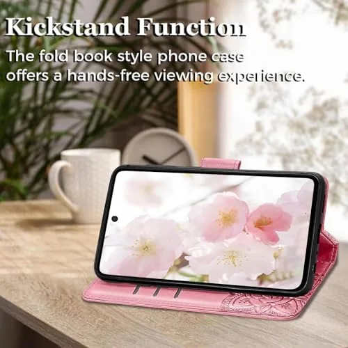 The for Samsung Galaxy A16 5G Phone Case Wallet, Pink | in real use