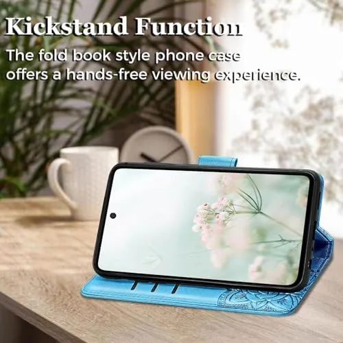 The for Samsung Galaxy A16 5G Phone Case Wallet, Blue | in real use