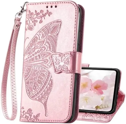 Overview of the for Samsung Galaxy A16 5G Phone Case Wallet, Rose Gold