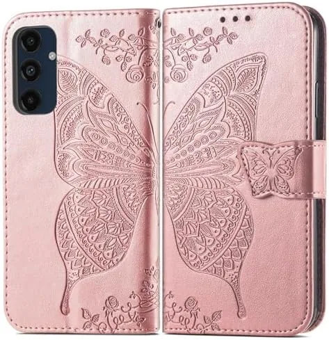 Close look at the for Samsung Galaxy A16 5G Phone Case Wallet, Rose Gold build quality