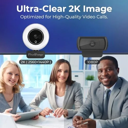 Close look at the 2K Webcam for PC with Microphone & Light & Privacy build quality