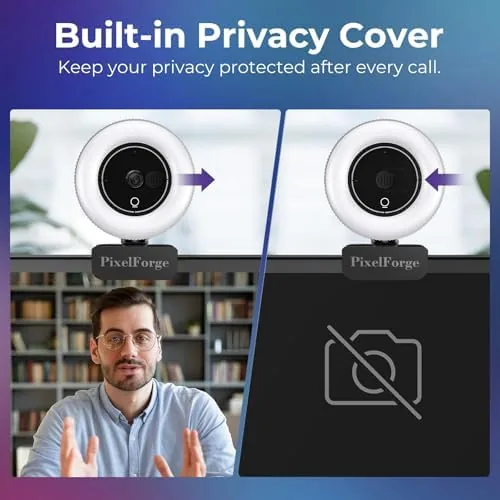 The 2K Webcam for PC with Microphone & Light & Privacy in real use