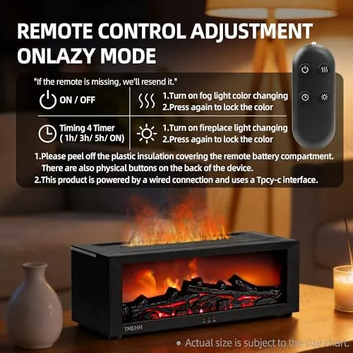 The TMEHM Fireplace Flame Essential Oil Diffuser Humidifier, Aromatherapy | Ultrasonic compared in context