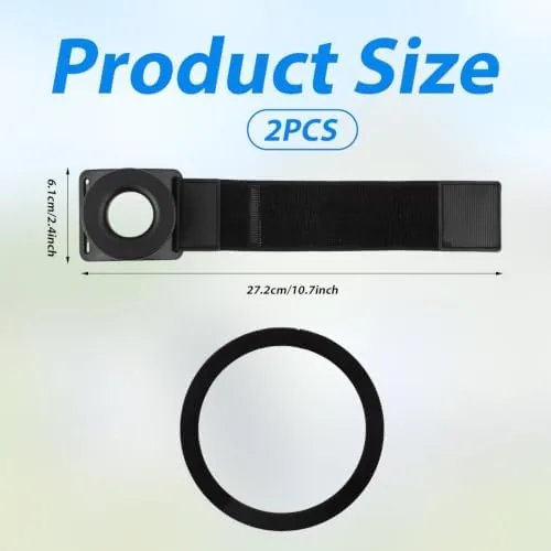 Close up of the magnetic mount disc and the stretchable band on the holder