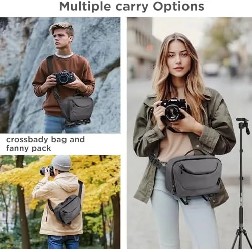 The TAAOKA Camera Sling Bag,Travel Waterproof Camera Case with Tripod Holder,DSLR/SLR/Mirrorless compared in context