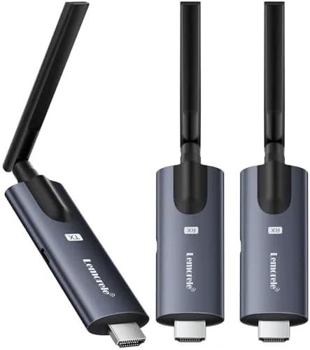 Overview of the Lemorele Wireless HDMI Transmitter and Receiver, Deep Gray Aluminum Alloy