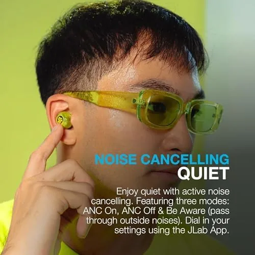 Close look at the JLab, Go Pop ANC, True Wireless Earbuds, Active Noise Cancelling build quality