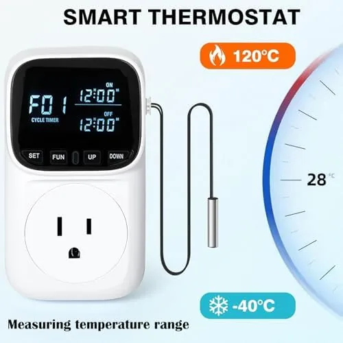 Another view of the KABASI Digital Temperature Controller, Only Fahrenheit Dispaly with Sensor |