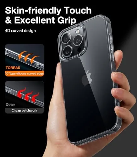 The case protecting an iPhone 16 Pro Max lying face down on a table