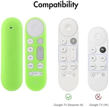 Another view of the LEFXMOPHY Glow Cover for Google TV Streamer 4K Remote 2024