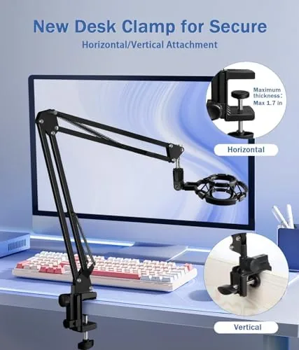 Close look at the Versatile Boom Arm Stand for Desk, Adjustable Microphone Stand Kit build quality