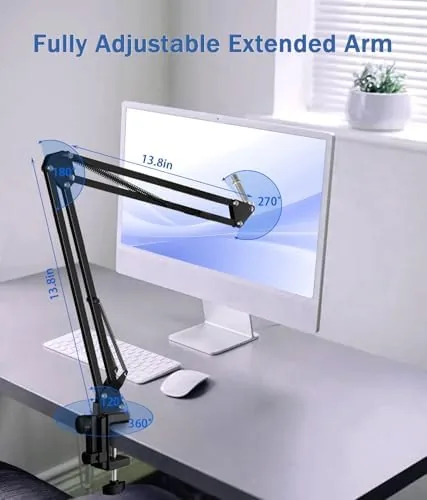 Another view of the Versatile Boom Arm Stand for Desk, Adjustable Microphone Stand Kit