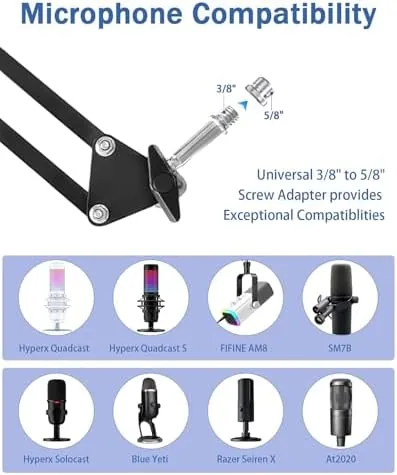 The Versatile Boom Arm Stand for Desk, Adjustable Microphone Stand Kit compared in context