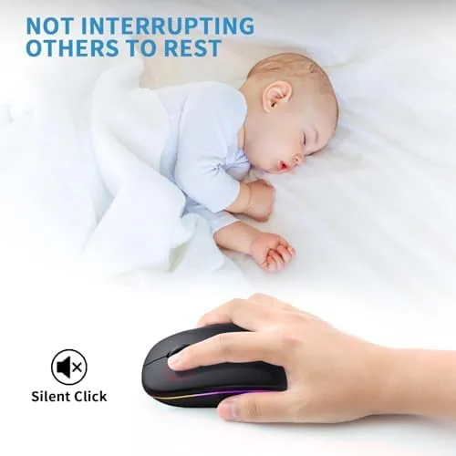 Close look at the Afaartcci Rechargeable Wireless Mouse, Silent Bluetooth Mouse (Black) | ergonomic build quality