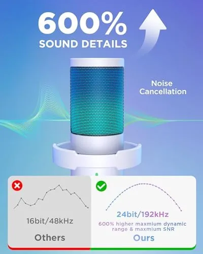 The InnoGear Gaming Mic USB Computer Microphone for PC Boom Arm in real use