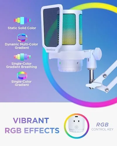 Another view of the InnoGear Gaming Mic USB Computer Microphone for PC Boom Arm