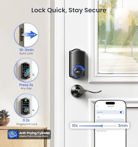 Testing the Veise VE017-L Fingerprint Smart Lock with 2 Lever Handle Set over two weeks