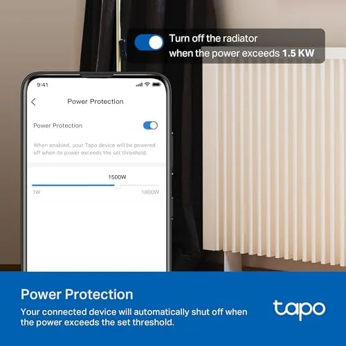 Energy usage charts in the Tapo app showing per plug consumption