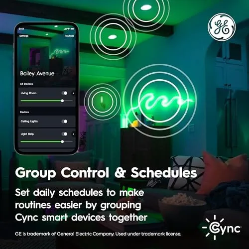 The Cync GE Color Changing Smart Candelabra LED Bulbs, WiFi, 3 in real use