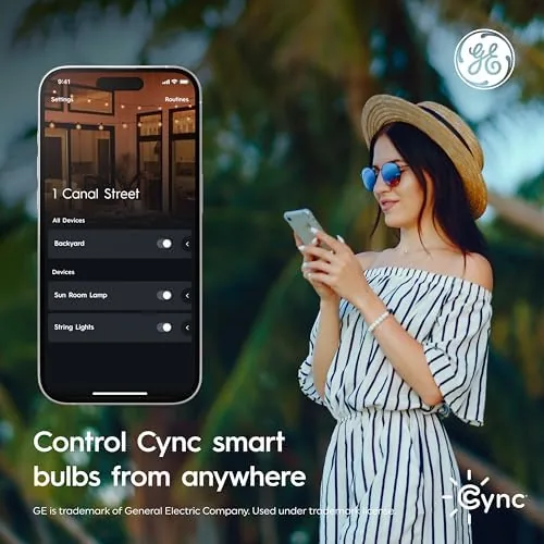 Another view of the Cync GE Color Changing Smart Candelabra LED Bulbs, WiFi, 3