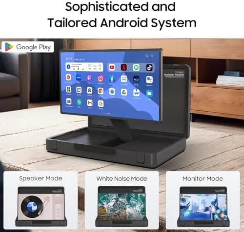 Close look at the apolosign packgo 27-Inch Portable Entertainment System, Compact Suitcase Design Smart build quality