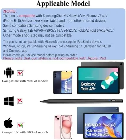 Close look at the Stylus Pen for Android Tablet/Phones, Tablet Pencil for iOS/Android,Black | build quality