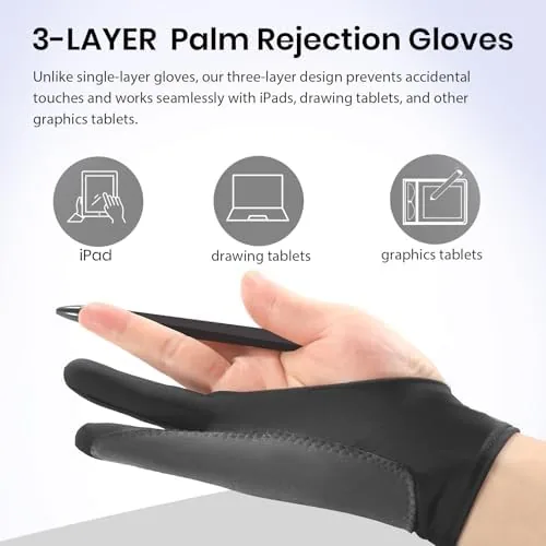 Close look at the Artist Drawing Glove: 3-Layer Palm Rejection for iPad & Drawing build quality