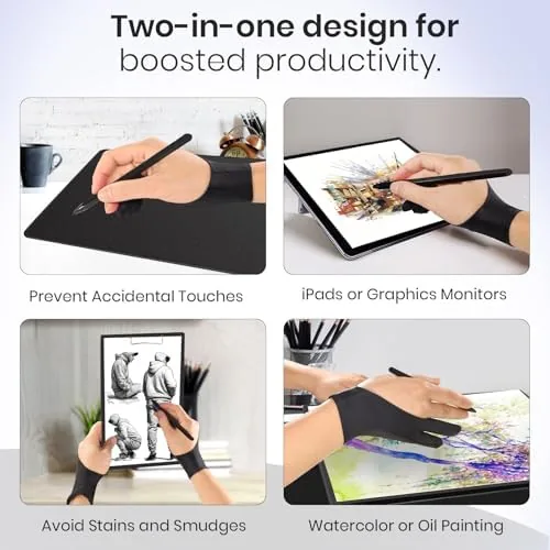 The Artist Drawing Glove: 3-Layer Palm Rejection for iPad & Drawing in real use