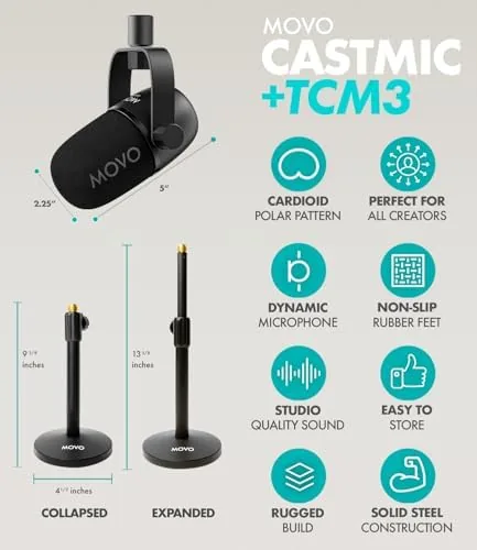 Another view of the Movo Portable Podcast Equipment Bundle for iPhone/Android Phones- Podcast Kit