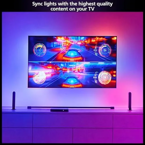 Detail shot of the Philips Hue Play HDMI Sync Box 8K, 1-Pack | Syncs features