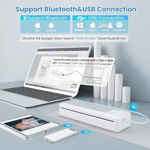 Close look at the vretti P83 Portable Printers Wireless for Travel, A4 Portable Thermal build quality