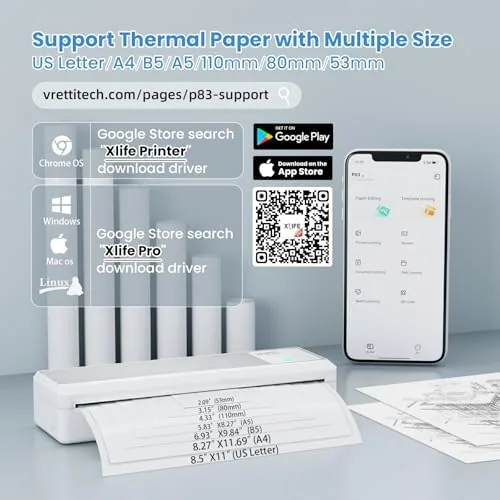 The vretti P83 Portable Printers Wireless for Travel, A4 Portable Thermal in real use