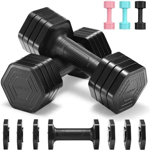 EQUIPRO Adjustable Dumbbell Set, 4 in 1 Free Weights Dumbbells Set for Women, Weights Review: Tested and Rated