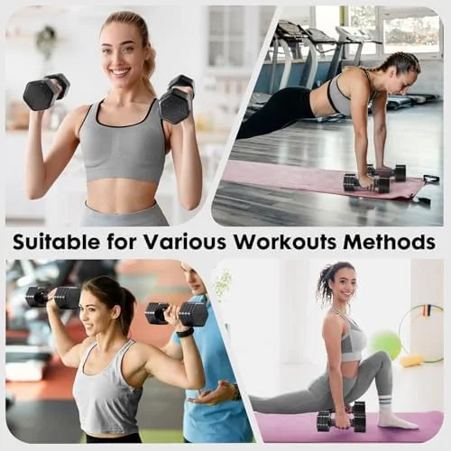 Close look at the EQUIPRO Adjustable Dumbbell Set, 4 in 1 Free Weights Dumbbells build quality