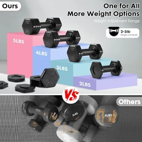Another view of the EQUIPRO Adjustable Dumbbell Set, 4 in 1 Free Weights Dumbbells