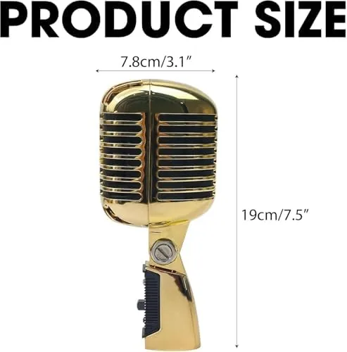 Close look at the Vintage Retro Old School Microphone, Professional Classic Dynamic Wired Vocal build quality