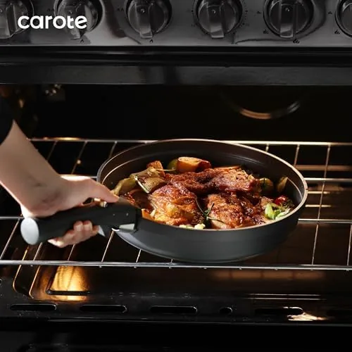 Eggs sliding out of the non stick fry pan onto a plate after cooking