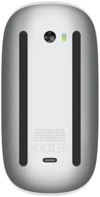 Hand resting on the Magic Mouse with two fingers swiping the Multi-Touch surface